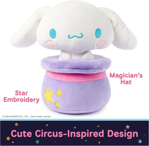 Vista 5 de GUND Sanrio Cinnamoroll in Magic Hat 10-Inch Circus Plush Toy for Ages 1+