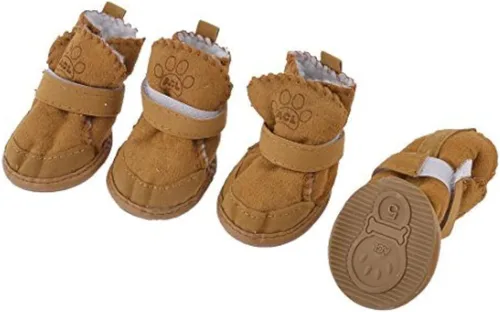 Vista 6 de URBEST - Botitas con cierre de velcro para perro, 2 pares de botas para chihuahua