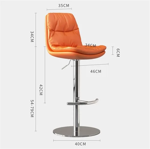 Vista 2 de Taburetes de bar giratorios de altura ajustable, juego de 4 taburetes de barra de altura para cocina, isla de cocina, cuero de napa resistente