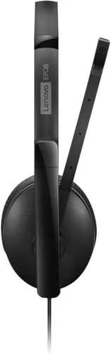 Vista 3 de Auriculares con cable Lenovo con cancelación activa de ruido (ANC), conectividad USB-C y USB-A, Certificado para Zoom, Cancelación activa de ruido