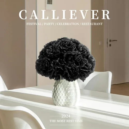 Vista 7 de Flor de clavel artificial, 50 piezas de clavel de seda negra a granel con Negro