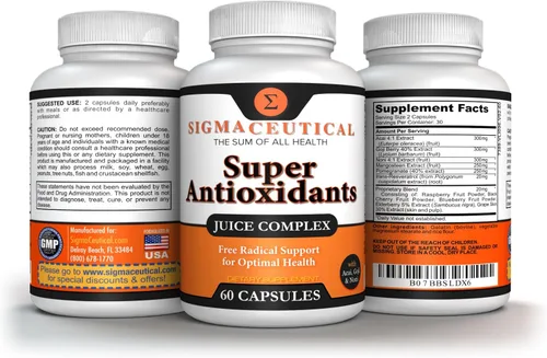 Vista 5 de Cápsulas súper antioxidantes – 6 mezclas de superfrutas con bayas de Goji, acai, resveratrol para apoyo inmunológico – Salud de la piel y bienestar