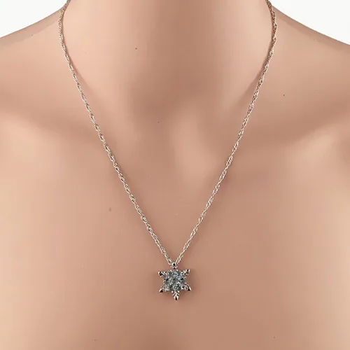 Vista 5 de Collar elegante Afazfaide con colgante de copo de nieve con cristales de estrás para fiestas de Navidad