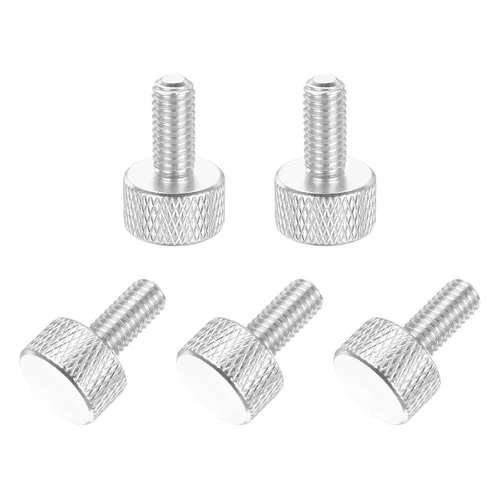 Vista 108 de MECCANIXITY 5 piezas M6x14mm Tornillos de pulgar estriado de cabeza plana, pernos de rosca completa de aleación de aluminio sólido para carcasas