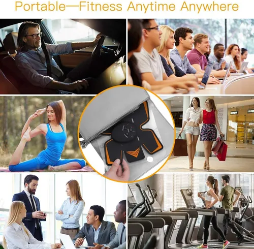 Vista 7 de Estimulador abdominal, tónico muscular/abdominal, cinturón estimulante, dispositivo de entrenamiento para músculos, inalámbrico portátil