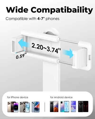 Vista 5 de Viozon Trípode inalámbrico de aleación de aluminio con control remoto desmontable, soporte de teléfono extensible ligero compatible con teléfonos
