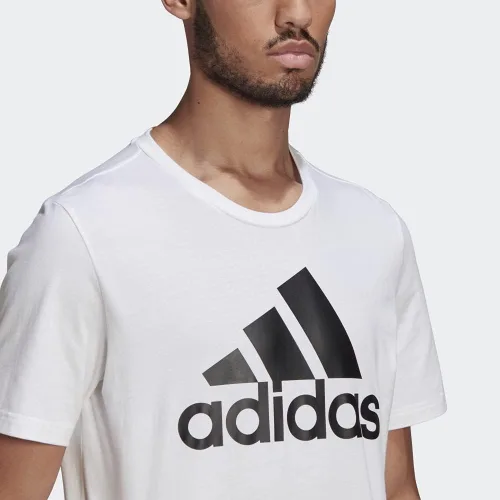 Vista 6 de adidas Camiseta Essentials Big Logo para hombre, color negro y blanco