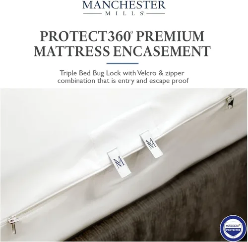 Vista 4 de Protect360 Premium - Funda y protector de colchón – Matrimonial, protección del producto Microban, poliéster de punto, impermeable, prevención