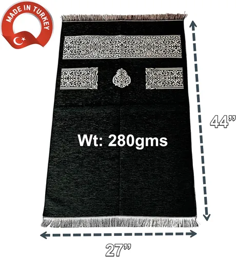 Vista 2 de Alfombra de oración musulmana, alfombra de oración turca, alfombra de oración para hombres musulmanes, mujeres, Janamaz con temática de kaaba