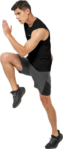Vista 4 de DEMOZU Camiseta de natación sin mangas para hombre de secado rápido atlética correr gimnasio playa camiseta sin mangas grande y alta