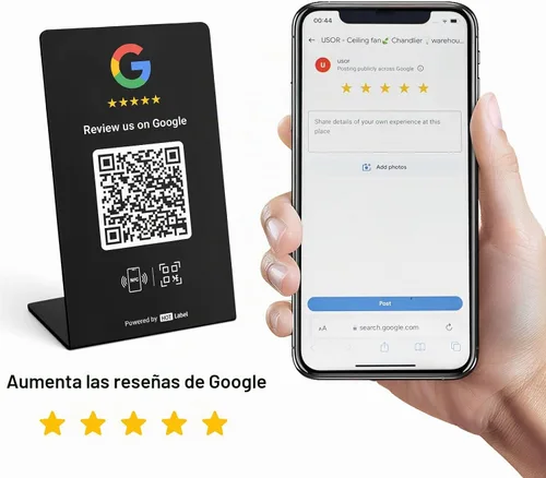 Vista 2 de HotLabel Review Stand 1-Pack + 1 Tarjeta de Revisión - Negro