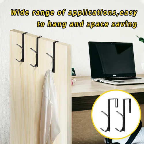 Vista 7 de Wehhbtye Ganchos Dobles Ajustables para Abrigos, Gancho Grueso para Abrigos de Pared de Cubículo, Gancho Doble de Metal Sobre el Panel Ajustable