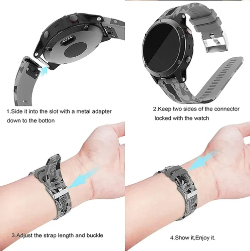 Vista 6 de Correas de reloj para Garmin Approach S62/S60, Forerunner 945/935, Fenix 6/6 GPS, correa de repuesto para reloj