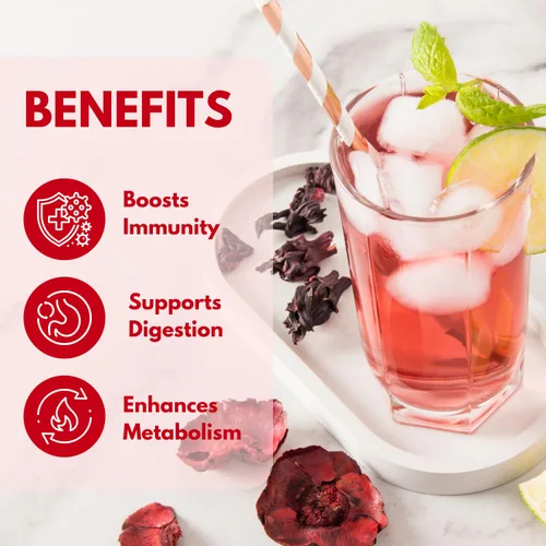 Vista 4 de Attaya Flores sueltas de hibisco natural, cortadas y tamizadas, 100% puras, secas, sin cafeína, ricas en antioxidantes para bienestar y relajación.