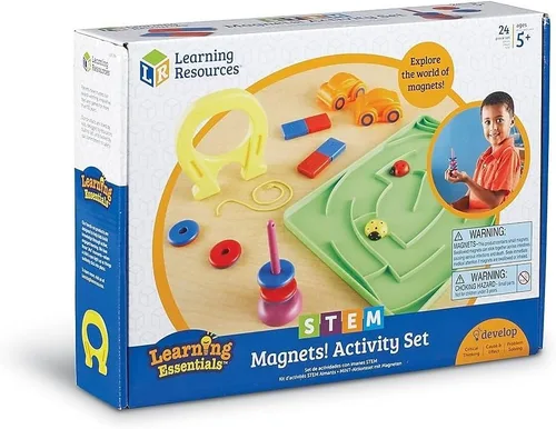 Vista 6 de Learning Resources Juego de actividades STEM Magnets, lecciones de ciencia, 24 piezas, a partir de 5 años