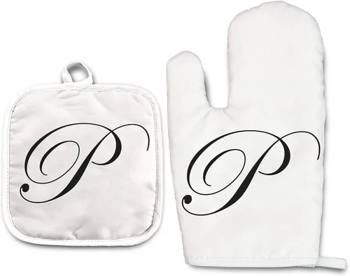 Vista 41 de Angela's Kitchen - Juego de guantes de horno personalizados y soporte para ollas Regalos de cocina personalizados Inauguración de la casa