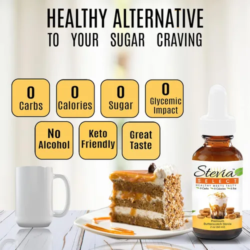 Vista 5 de Stevia Drops Butterscotch, Avellana y Mantequilla Pecan Stevia Select Keto Coffee Sabor de Stevia sin azúcar (3) Paquete