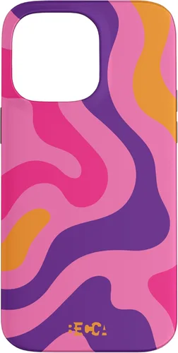 Vista 21 de Retro Liquid Swirl Groovy Abstract Pattern Wave Purple Phone Case for iPhone 17