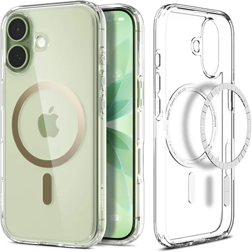 Vista 70 de Spigen Funda para iPhone 13 Mini, ultra híbrida MagFit [antiamarilleo] [compatible con Magsafe] - Transparente