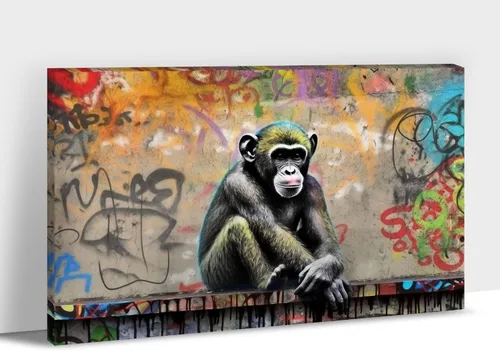 Vista 19 de ANRUOXI Arte de Pared de Graffiti, Impresión de Lienzo de Astronauta Espacial de Graffiti para Decoración de Pared, Impresiones de Arte Modernas