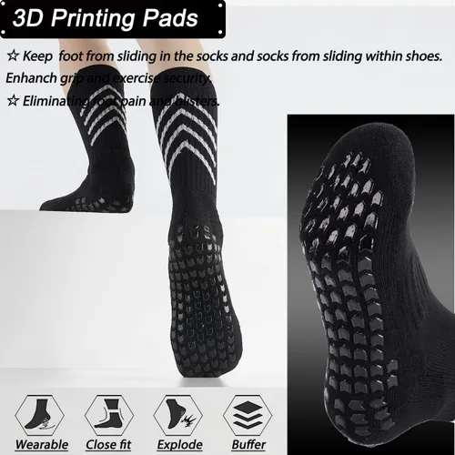 Vista 3 de GOGOGOAL Calcetines deportivos antideslizantes para niños, jóvenes, niños, niñas, antideslizantes, calcetines deportivos para fútbol, baloncesto