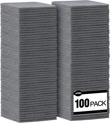 Vista 20 de AIDEA Microfiber Cleaning Cloth Blue-50PK, Soft Absorbent Shop Rags, Microfiber Towels for Cars, Kitchen Towels, Dusting Cloth for Home, Window