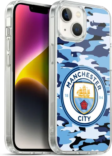 Vista 133 de Head Case Designs Funda de gel con licencia oficial del Manchester City Man City FC Blue Moon Badge Camou [protección de grado militar] compatible