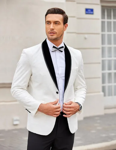 Vista 2 de COOFANDY Men's Floral Tuxedo Jacket Shawl Lapel One Button Velvet Suit Jacket Dinner Prom Party Wedding Blazer