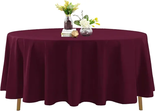 Vista 91 de Mantel de poliéster lavable de 132 pulgadas, resistente a las manchas y a las arrugas, mantel decorativo para mesa de comedor, fiestas de bufé