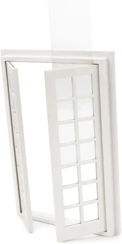 Vista 3 de Accesorios para casa de muñecas Ventanas en miniatura 1: 12 Escala Muebles Marco de ventana Modelo 28 Paneles Decoración de casa de muñecas Ventana