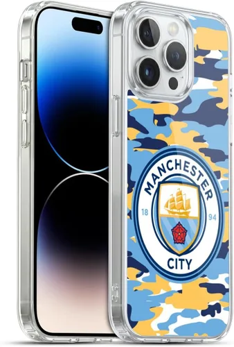 Vista 163 de Head Case Designs Funda de gel con licencia oficial del Manchester City Man City FC Blue Moon Badge Camou [protección de grado militar] compatible