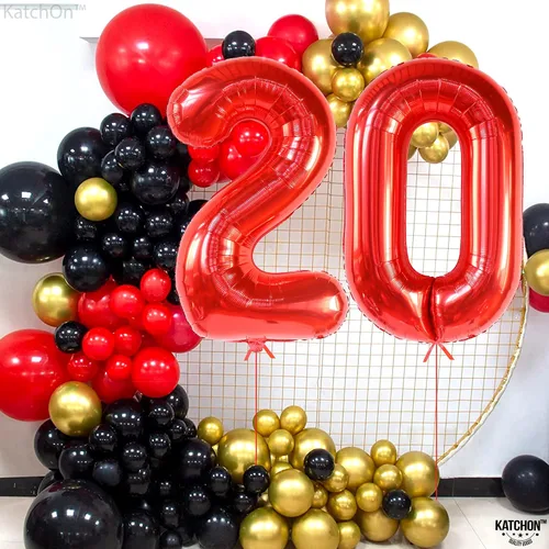 Vista 1200 de KatchOn Globo negro del número 1 de 40 pulgadas, globo de feliz cumpleaños Large Mylar Number One Balloon for 1st Birthday Decorations, Foil
