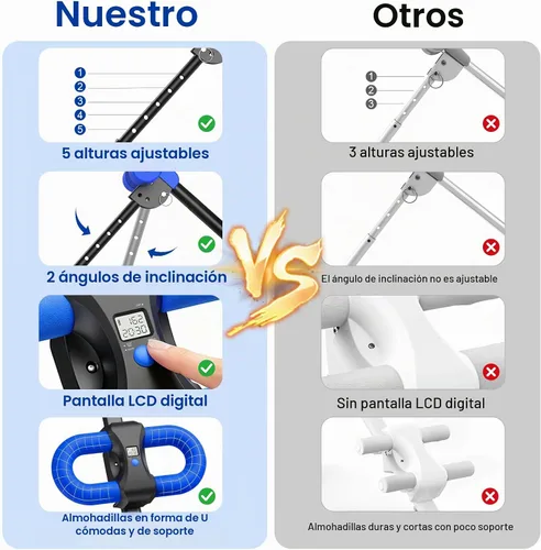 Vista 8 de Máquina de abdominales para gimnasio en casa, máquina de entrenamiento abdominal ajustable con 2 ajustes de inclinación y 5 niveles de altura