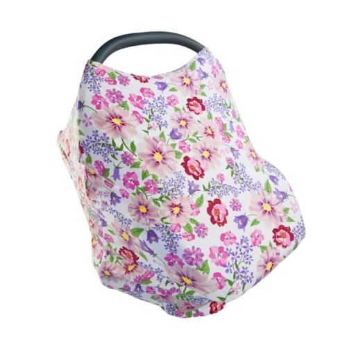 Vista 2 de Paquete de 2 fundas de asiento de automóvil para bebé, funda de lactancia suave y elástica, protección solar para bebés, toldo para cochecito, toldo
