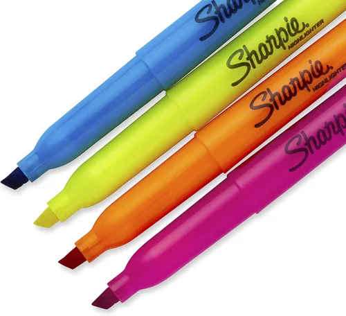 Vista 3 de Sharpie Resaltadores estilo bolsillo, punta de cincel, fluorescente surtidos, 24 unidades (6 paquetes de 4)