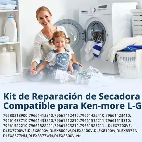 Vista 5 de AGM75510755 Kit de reparación de secadora compatible para secadoras LG Negro