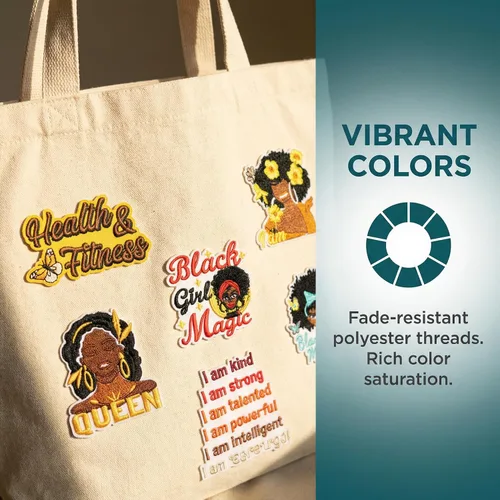 Vista 5 de Juego de 22 parches mágicos para planchar con frase de empoderamiento, apliques bordados, parches para planchar para ropa, chaquetas, bolsas