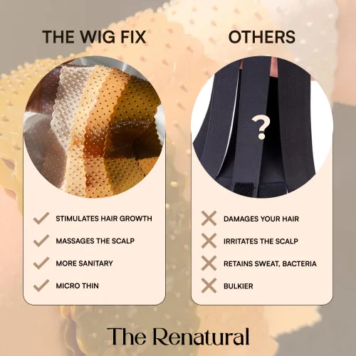 Vista 4 de The Wig Fix by The Renatural - Banda de agarre de silicona antideslizante, patentada, hipoalergénica, transpirable, ligera para un uso seguro en 5