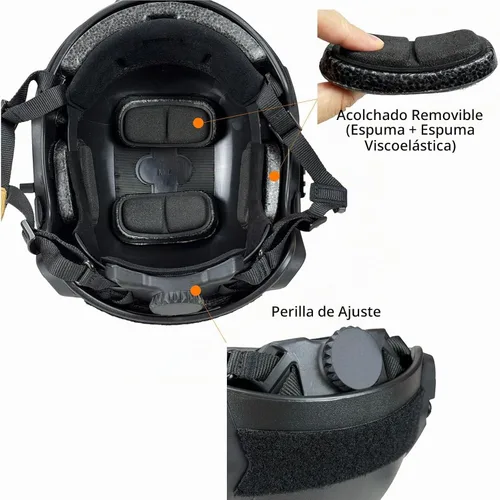 Vista 7 de ATAIRSOFT Casco marítimo ajustable ABS para Airsoft Paintball