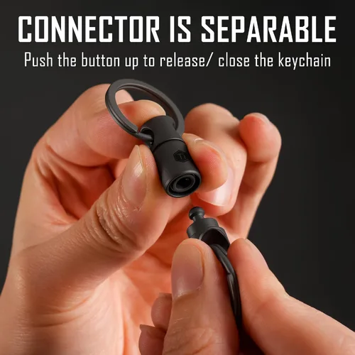 Vista 3 de KeyUnity KA15 Conector de llavero giratorio de doble extremo, ligador de llave giratorio de titanio para mosquetón y carillón de viento
