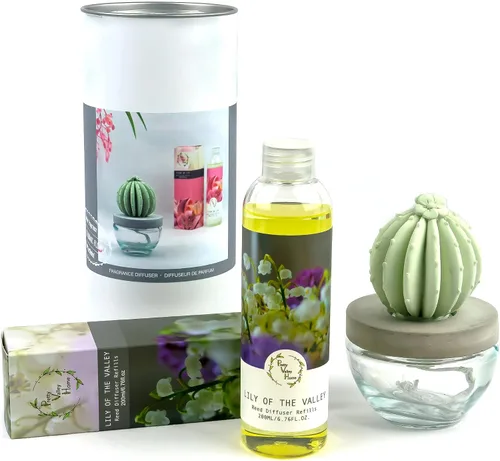 Vista 4 de Barril Cactus Cerámica Difusor de Fragancia Combo 6.8 fl oz Hermoso