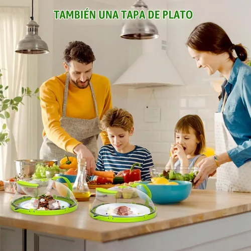 Vista 7 de Cubierta para microondas para alimentos, cubierta de salpicaduras de microondas de 10 pulgadas, cubierta transparente para alimentos