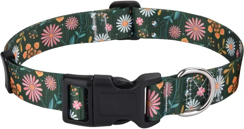 Vista 33 de Mihqy - Collar de perro, patrones geométricos florales, tribales, bohemios, collar de estilo étnico, suave y ajustable, para perros pequeños