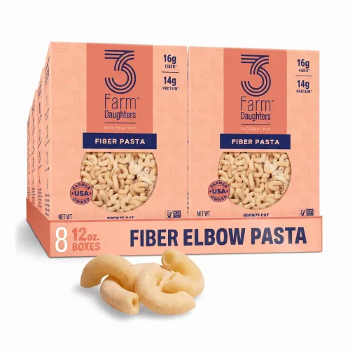 Vista 11 de Three Farm Daughters High Fiber Elbow Macaroni Pasta Pack, Low GI, Non GMO Elbow Pasta Noodles, Low Net Carb, Made in the USA, 12 oz. (2 Pack)
