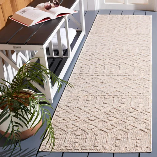 Vista 3 de SAFAVIEH Global Collection - Alfombra de pasillo, 2 pies 2 pulgadas x 8 pies, diseño beige y marfil, no desprende pelusa y de fácil cuidado