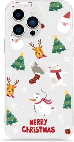 Vista 17 de LCHULLE Compatible con iPhone SE 2022/2020 Funda para iPhone 8 iPhone 7 Funda de Navidad Santa Vacaciones Diseño Transparente Claro Mujeres Hombres