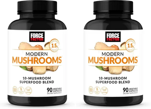 Vista 8 de Force Factor Cápsulas modernas de hongos, suplemento de hongos con melena de león, cola de pavo y cordyceps para apoyar la energía
