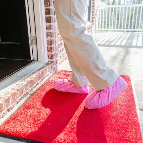 Vista 5 de ShuBee Waterproof Shoe Covers Slip-Resistant Disposable for Construction, Indoor Carpet Floor Protection - 40 Pair
