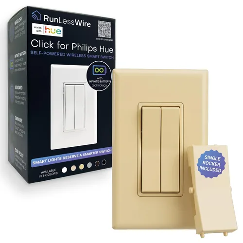 Vista 14 de Haga clic para Philips Hue – Interruptor de luz inteligente inalámbrico sin batería, rango de 30 pies – Funciona de forma nativa con el puente