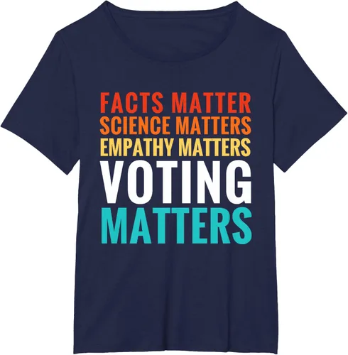 Vista 17 de Facts Matter Science Matters Voting Matters - Camiseta demócrata liberal, Negro, S